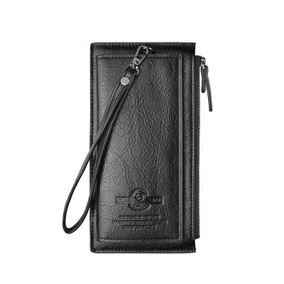 China Waterproof Custom Men's Wallet Leather Luxury Long Wallet Commercial Men's Multi-Card Thin Wallet for sale