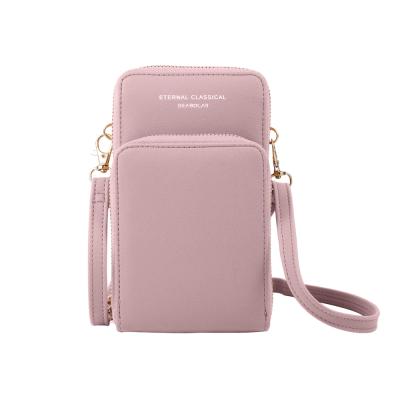 China New waterproof mini ladies pinch one shoulder fashionable square cross - body bag zipper soft casual purse mobile bag for sale