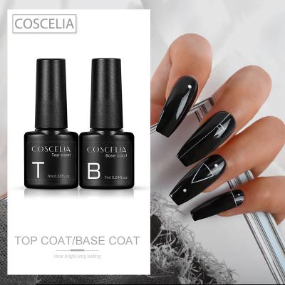 China Quick Drying Easy Apply COSCELIA High Quality 7ml Nail Base Top Coat For Nail Art Beauty for sale