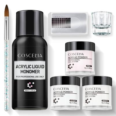 China Art Effect COSCELIA High Quality White Nail Excellent Acrylic Powder and Liquid Container Kit for New Starter US Warehouse Free Shipping for sale