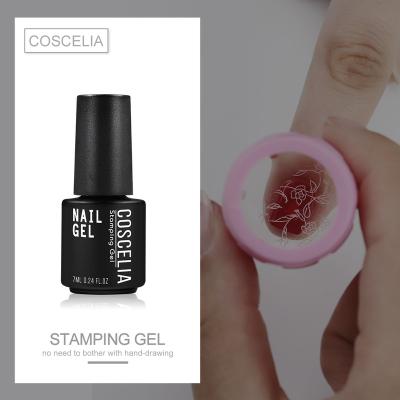 China COSCELIA Quick Dry High Quality Nail Stamping Gel Polish Professinai Nail Art Decoration Custom Logo Private Label for sale