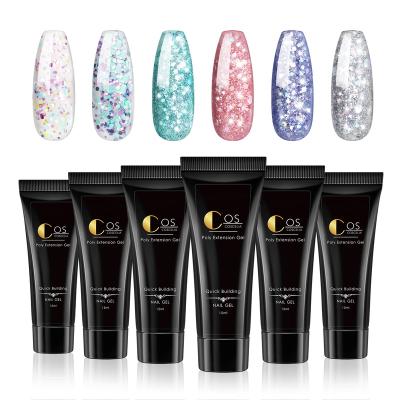 China Quick Drying Easy Apply COSCELIA Poly Gel Nail Builder Private Label Poly Gel Glitter Nail Kit for sale