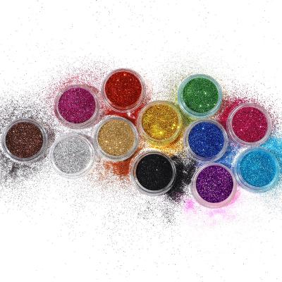 China Decorate Hot Selling Nail COSCELIA Popular Shiny Nail 12Pcs Glitter Powder Laster For Nail Art Decoration Tools Private Label for sale