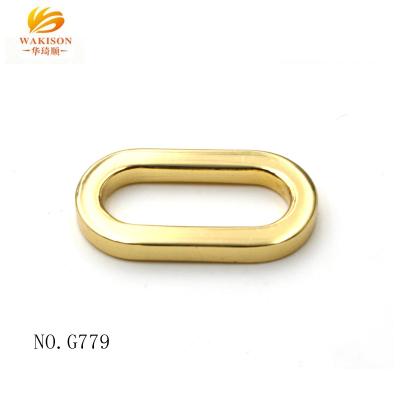 China Anti-corrosion wholesale gold shinny oval metal ring buckle for handbags for sale