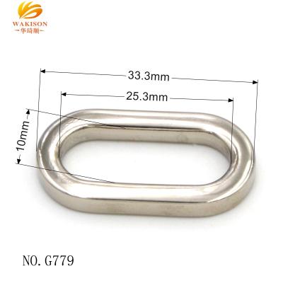 China Eco-friendly/durable shiny color with 25mm solid metal oval rings buckle bags accessories for leather goods for sale