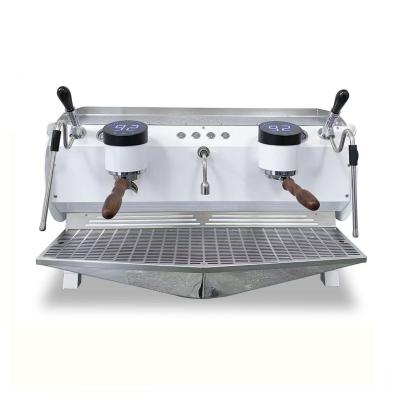 China 6Máquina de café de café de doble grupo semiautomática comercial de 8 kW con calderas triples en venta