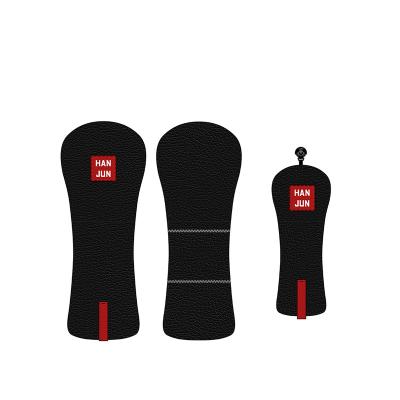 China Durable Logo Pattern Embroidery PU Leather Golf Club Headcovers Customized 3 Pcs for sale