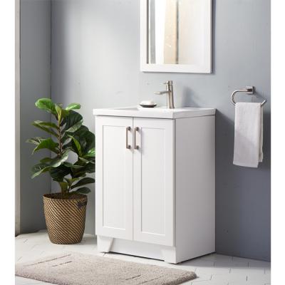 China Environmentally Friendly Free Design Modern Wholesale Porcelain Bathroom PVC Vanity Cabinet for sale