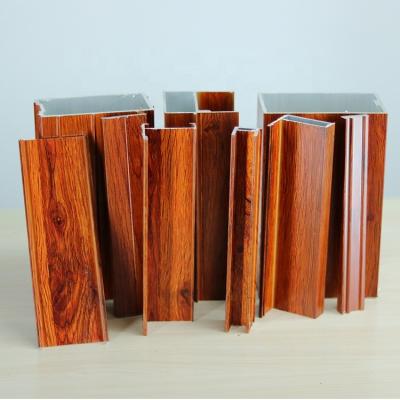 China door & Window customized 6063 t5 extruded wood grain aluminum window profile for south african for sale