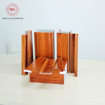 China door & Window Grain Color Aluminum Window Frame Section Wooden Aluminum Profiles for sale