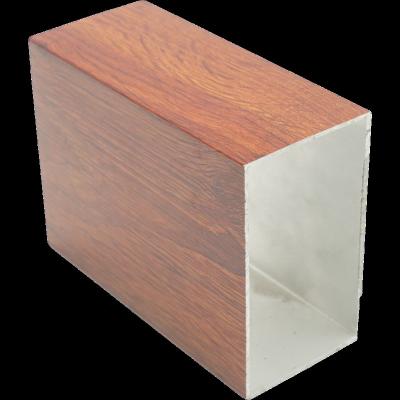 China Decorations 6061 precision t6 6063 alloy extrusion wood color square aluminum tube for sale