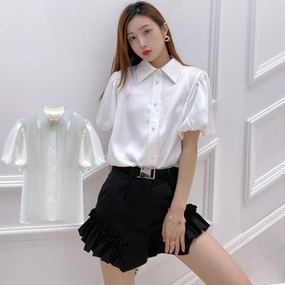 China Anfeiouna Sustainable Women's Spring Plus Size Blouses And Puff Sleeves Korean Shirts And Ladies Tops for sale