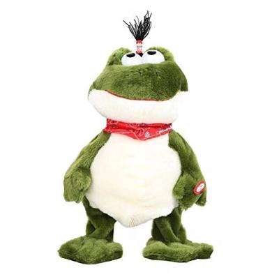 China Promotional or Gift Electric Crazy Cute Animal Toy Small Dancin Singing Green Plush Frog for sale