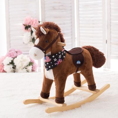 China Custom Promotional Or Gift Life Size Kids Stuffed Plush Rocking Happy Horse Toys for sale