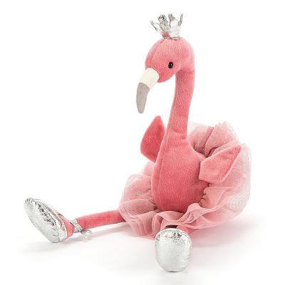 China Promotional Or Gift Flamingo Plush Ballerina Pink Soft Toys With Dress for sale