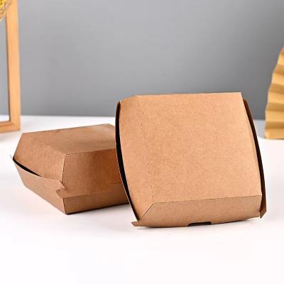 China Custom Recyclable Hamburger Box Paper Hamburger Box With Logo for sale