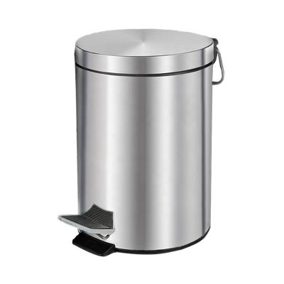 China Hot Selling Stocked Stainless Steel Dust Bin PP Bucket Foot Pedal Home Trash Can for sale