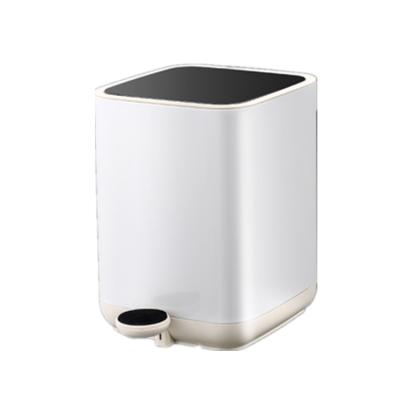 China ABS Kitchen Bathroom Slim Design Single LID Slim Kitchen Trash Can Soft Closing Plastic Trash Can for sale