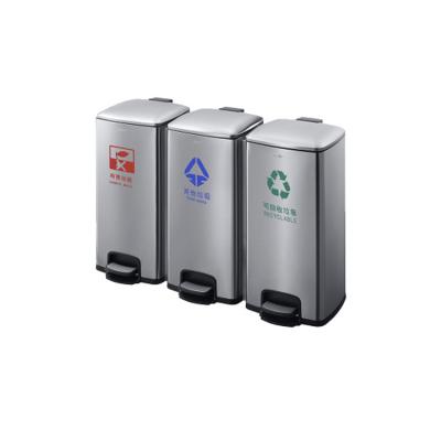 China Viable Hot Sale Hotel Metal Pedal Waste Bin Stainless Steel Household Standard Food Waste Bin for sale