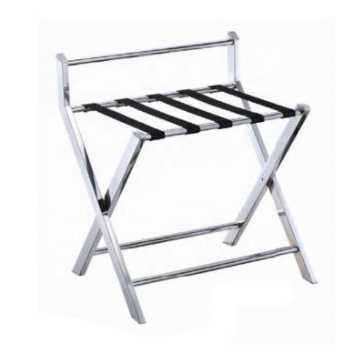 China New Chinese Style Folding Stainless Steel Tray Stand Rack Metal Luggage Rack For Hotel for sale