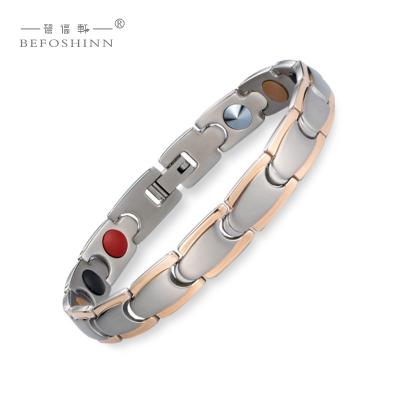 China Negative Pure Titanium Germanium Stainless Steel Korea Ion+ Energy Health Magnetic Watchband Ladies Ladies for sale