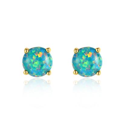 China CLASSIC Wholesale Vintage High Quality Fashion 925 Sterling Silver Jewelry  Opal Earings Women Stud Earrings for sale