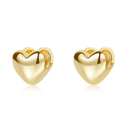 China CLASSIC 925 Silver  Creative Modern Hoop Earrings 2022 New Trend Gold Color Fashion Lovely Heart Clip on Earrings For Women for sale