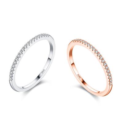 China TRENDY Vintage Real 925 Sterling Silver Band Ring Exquisite Finger Rings For Women Party Jewelry Gift for sale