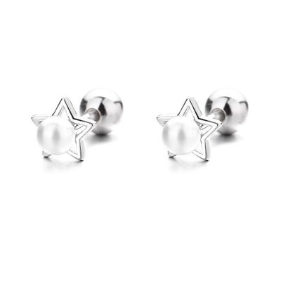 China CLASSIC 925 Minimalist Star Stud Earrings jewelry for Kids with secure ball screw pin studs earring for women for sale