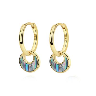 China CLASSIC S925 Sterling Silver Virgin Abalone Shell  Dangle Earring Statement Turquoise Earrings Jewelry Lead and Nickel Free for sale