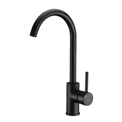 China Watermark China New Designs Modern Deck Mounted Single-Hole Single Handle Sink Faucet Black Kitchen Faucet for sale