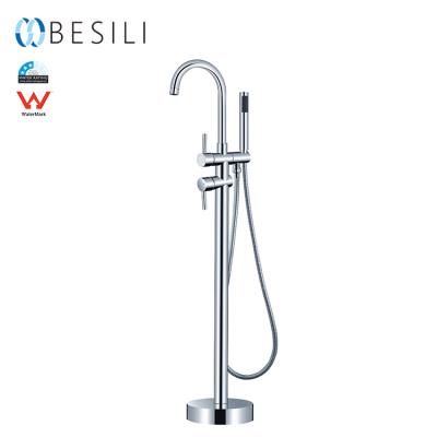 China With Slide Bar Watermark Brass Material Freestanding Bathtub Faucets For Bathtub for sale