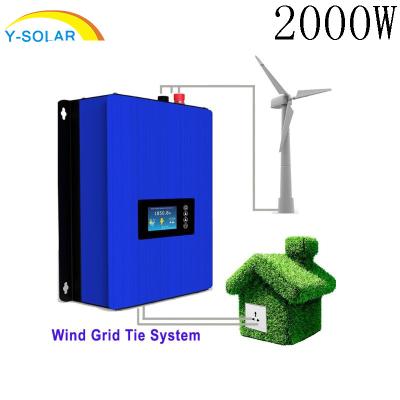 China Sun 2000G2 WAL 45-90v 3 KW Wind Grid Link Inverter Power Home 2 Phase GTI-2000W-WIFI PLUG-LCD-W 434mm*196mm*88mm for sale