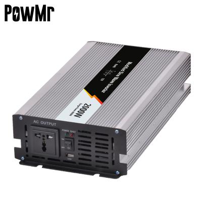 China PowMr 2000W 12V/24V/48V 110V/220V Soft Pure Sine Wave Start/Modify Inverter Power High Frequency Inverter For Car/Vehicle/Air Conditioner for sale