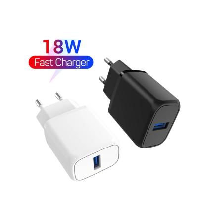 China Portable New Design Products One USB-A Charger 18W Power Adapter Left Quick Wall Charger For iPhone Apple Charging Plug for sale