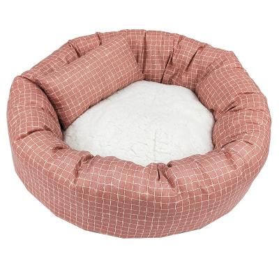 China New Style Super Soft Dog Bed Viable Around Cat House Cotton Mats Sofa Washable Fluffy Dog Donut Plush Portable Pet Bed With Pillow for sale