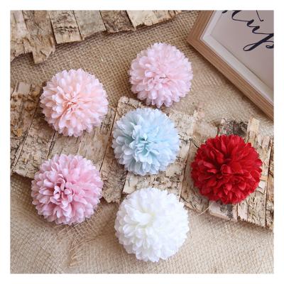 China High quality silk and plastic artificial ball flower head for wedding and event layout CQHT001 for sale