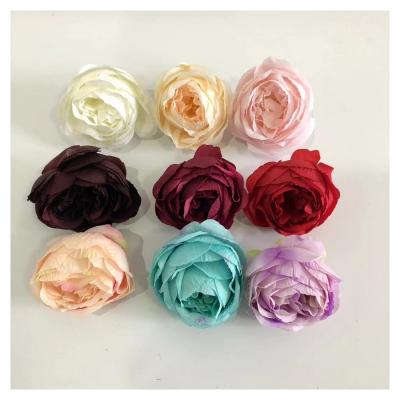 China 9cm Diameter Peony High Quality Silk And Plastic Artificial Flower Head for sale