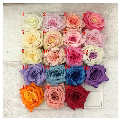 China High quality silk and plastic large size artificial angle rose flower head for wedding event decorations MGHT006 for sale