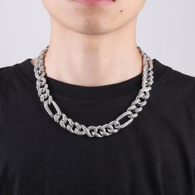 China Custom Fashion 16MM Hip Hop Rhinestone Cuban Chain Link For Men Miami 18k Gold Plated Charm Necklace Crystal Silver Chokers Jewelry Gift for sale