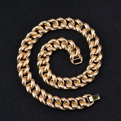 China New 16MM Hip Hop Bling Fashion Rhinestone Cuban Chokers Iced Out Gold Necklace For Men/Women Miami Squishy Outdoor Chain Jewelry Link for sale