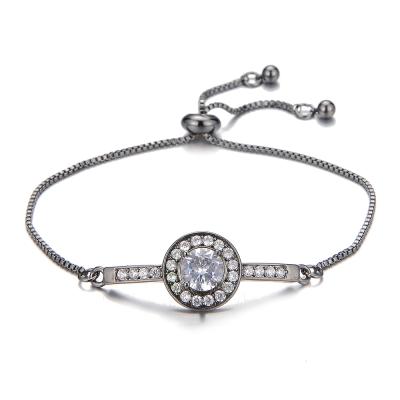 China BOHEMIA Top Selling Three Colors Zircon Pull Bracelet Hand Jewelry Adjustable Fashion Thin Bracelets For Women And Girls for sale