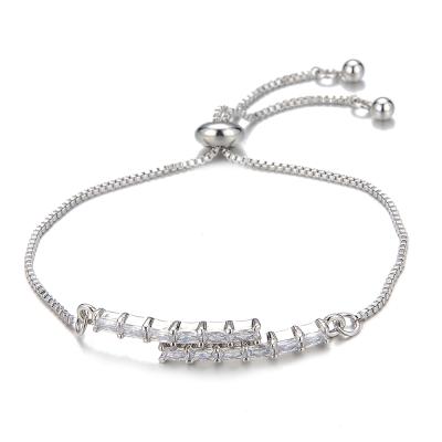 China Original BOHEMIA Factory Temperament Jewelry Crystal Silver Chain Double Drain Cheap Drill Bracelet for Women and Girls for sale