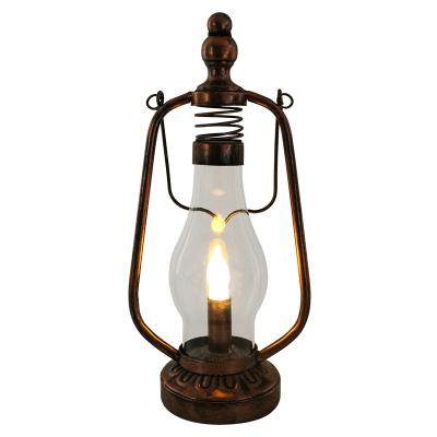 China Morden Party Supplies Battery Supply LED Iron Kerosene Lamp Ornament Table Independence Day Decorative Light for Party Decor for sale