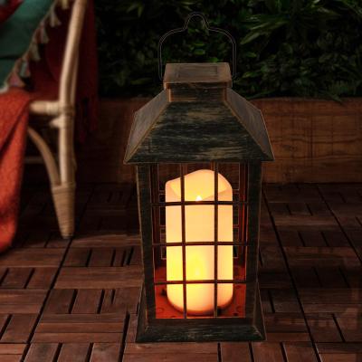 China Retro Independence Day Lighting LED Candle Palace Yellow Flashing Lantern for 4th of July Theme Party Decoration Supplies for sale