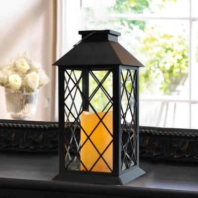 China Battery Operated Palace Battery Operated Yellow Flickering Lantern With Tea Light Dig Garden Light for sale