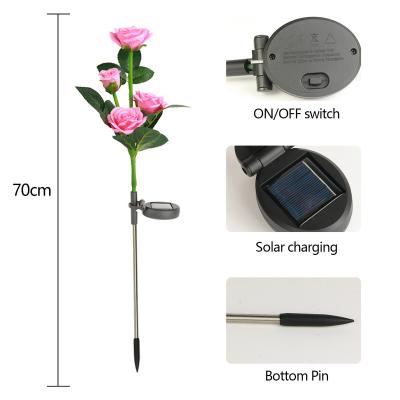 China Waterproof Wedding Supplies Solar Rose Lights, Lawn Wedding Flowers For Outdoor Wedding Stage Decoration for sale