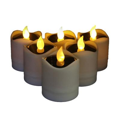 China Solar Energy Saving Waterproof Warm White LED Tea Light Flashing For Wedding Decoration for sale