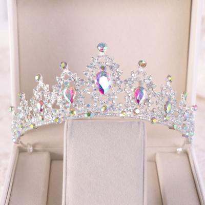 China Crown Headwear Wedding Hair Tiara Women Rhinestone Banquet Party Decoration Crystal Bridal Tiara Alloy Luxury Hair Accessories 12 PCs for sale