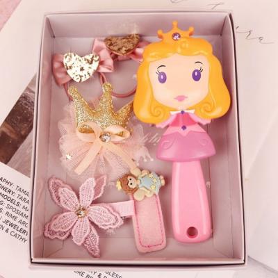 China Headwear Fashion Hair Accessories Kids Headband Clips Paint Princess Baby Girl Birthday Party Accessory Set Gift for sale